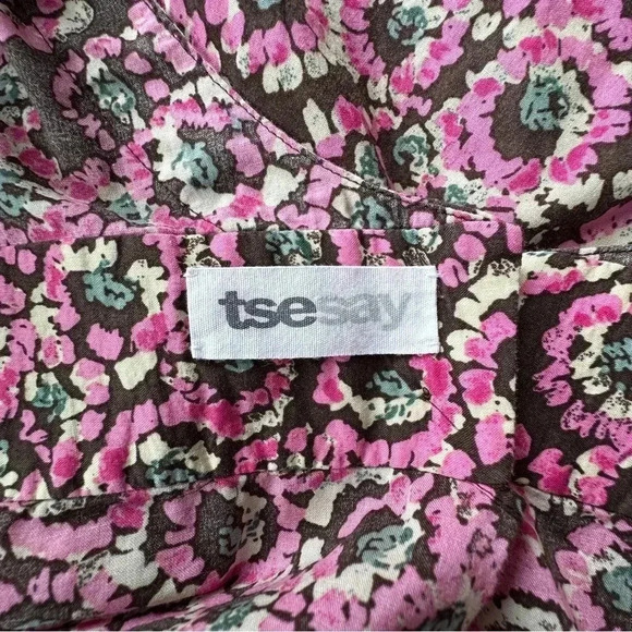 TSESAY | NWOT | SLEEVELESS COTTON PINK FLORAL PLEATED TOP POCKETS | SIZE: 8 - Picture 14 of 14